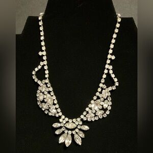 Vintage/Antique Clear Stone Necklace ~ Unbranded